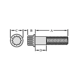 Bulon Cabeza 12 Ptos 3/4"X5/16 - 5D8269 - Caterpillar Alternativo